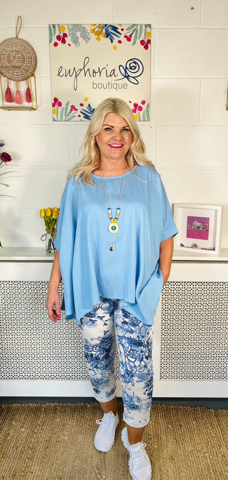 Haisley Loose Fit Top - Baby Blue