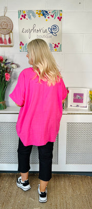 Patterson Cotton Top - Hot Pink