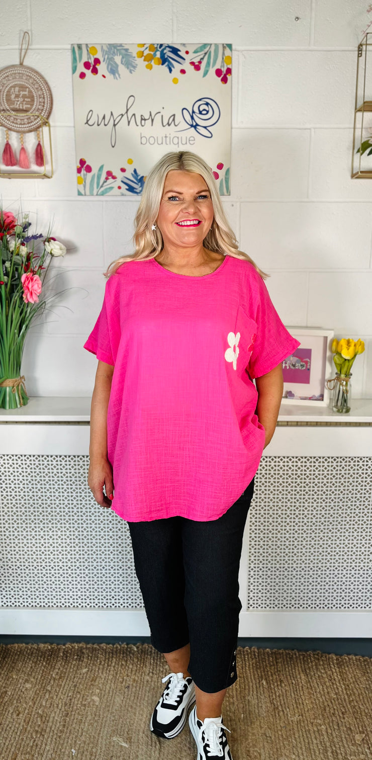 Patterson Cotton Top - Hot Pink