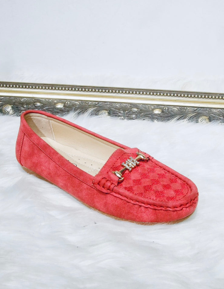 Checked Comfort Loafers - Red
