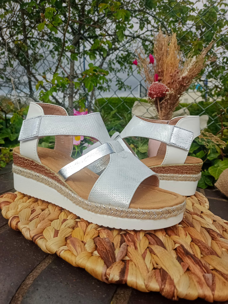 Beach Ready Low Wedge Sandals - White