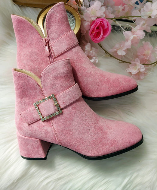 Women's pink 2024 ankle boots