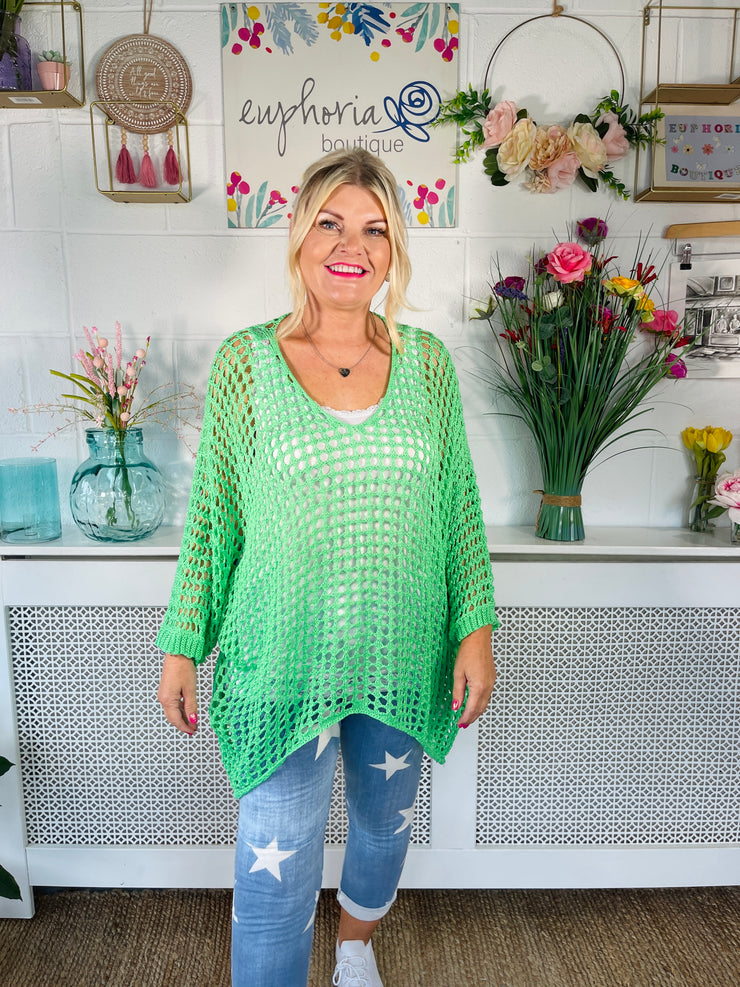 Betty Crochet Over Top - Vibrant Green