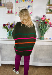 Vibrant Stripes Knit - Khaki
