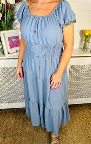 Gemma Summer Dress - Denim Blue