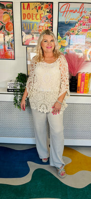 Cool Comfort Waffle Trousers - Natural