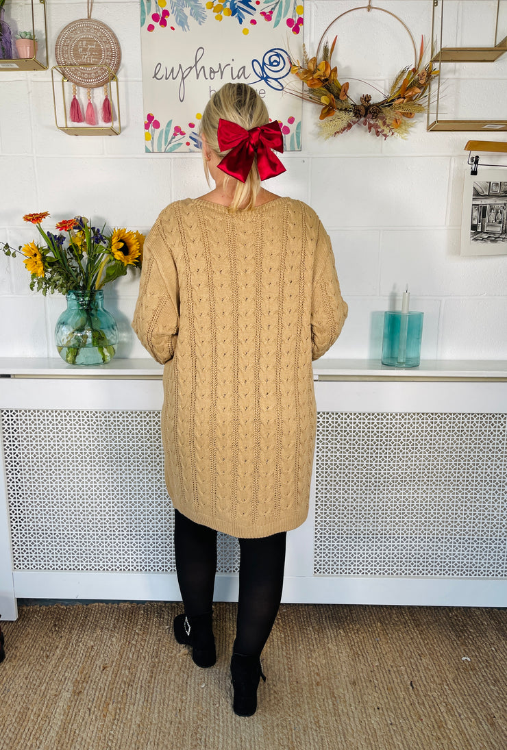 Edinburgh Knitted Dress - Caramel
