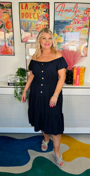 Sweet As Candy Midi Dress - Navy