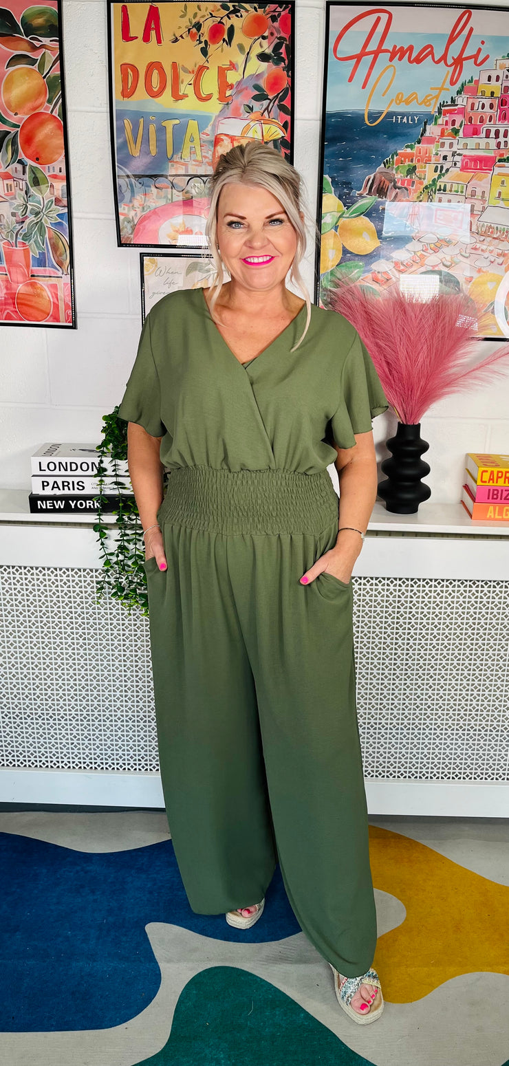 Picnic Perfect Jumpsuit - Khaki