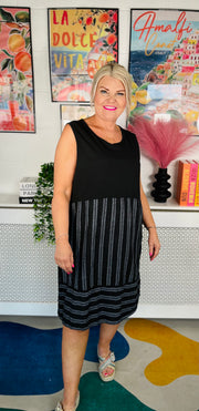 Stripe Me Pretty Dress - Black
