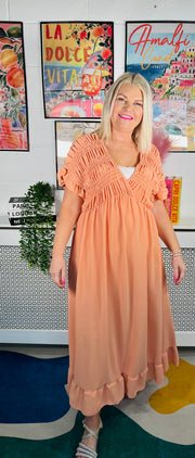 Rosalind Summer Dress - Peach