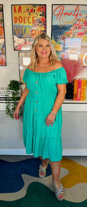 Sweet As Candy Midi Dress - Meadow Green