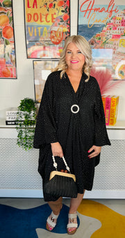 Starlight Sway Kaftan Dress - Black