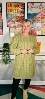 Edinburgh Knitted Dress - Sage Green