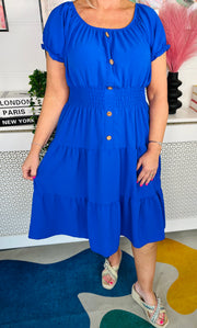 Sweet As Candy Midi Dress - Cobalt Blue