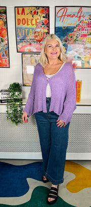 Cotton Candy Cardigan - Lavender