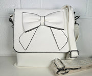 Bow Charm Crossbody Bag - White