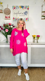 Leilani Spring Sweater - Hot Pink