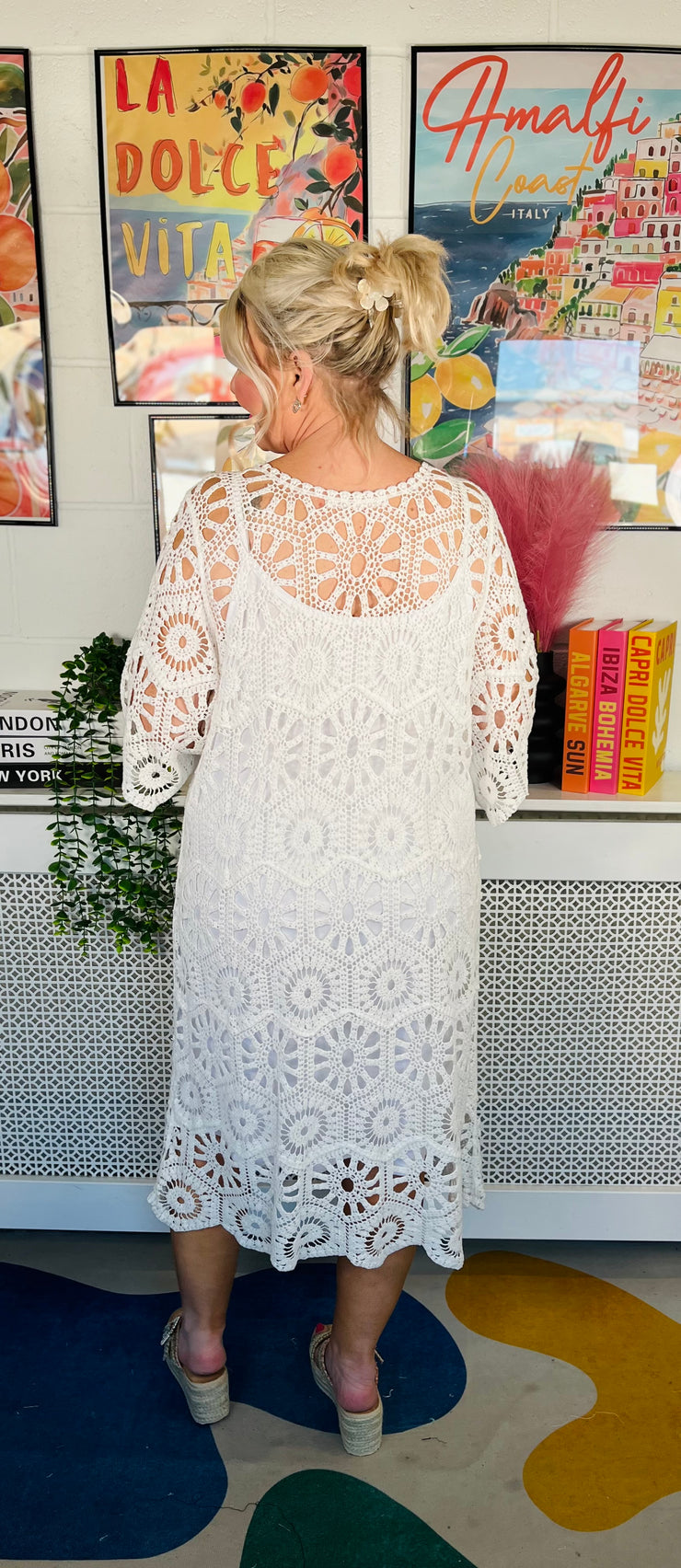Cotton Cove Crochet Dress - White