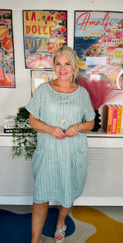 Easy Go Cotton Dress - Turquoise