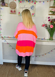 Vivid Bright Striped Jumper - Candy Pink