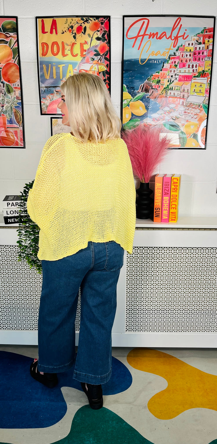 Cotton Candy Cardigan - Lemon