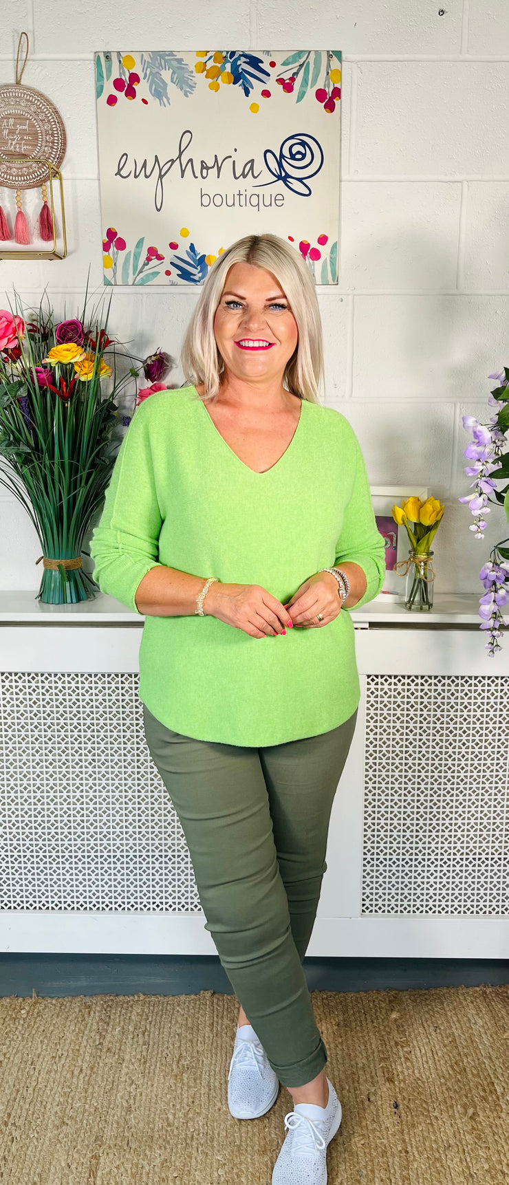 Vera Lynn Fine Knit - Lime Green