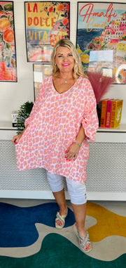 Neon Flare Animal Print Top - Lilac
