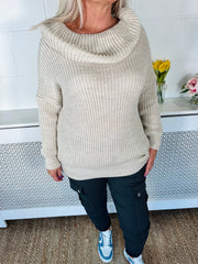 Giselle Cowl Neck Knit - Natural