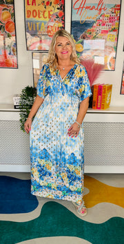 Midnight In Paris Maxi Dress - Electric Blue