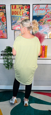 Coastal Stripes Tunic Top - Lime Green