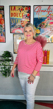 Urban Stripes Top - Hot Pink