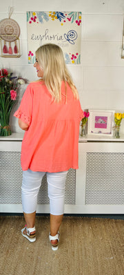 Quennell Cotton Top - Coral