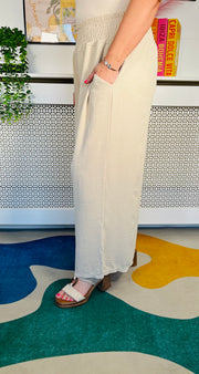 Suella Wide Leg Trousers - Natural