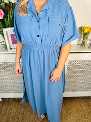 Savannah Maxi Dress - Denim Blue