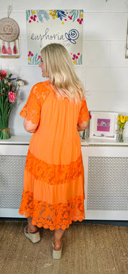 Blair Bardot Dress - Orange