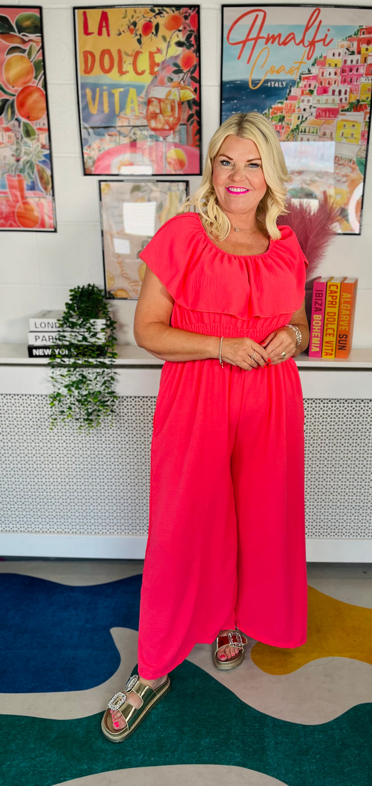 Dusk Til Dawn Jumpsuit - Coral