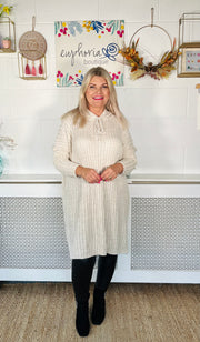 Relax And Lounge Jumper Dress - Natural