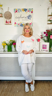 Bow Bliss Spring Sweater - White