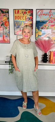 Easy Go Cotton Dress - Olive Green