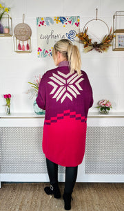 Cosy Campfire Cardigan - Purple