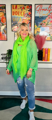 Betty Crochet Over Top - Vibrant Green