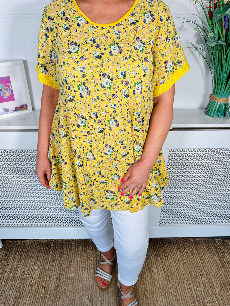 Marise Floral Swing Tee - Yellow