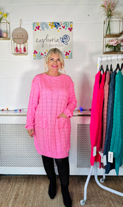 Edinburgh Knitted Dress - Candy Pink