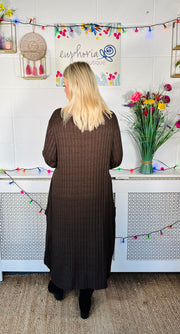 Blessing Ribbed Maxi Dress - Chocolate