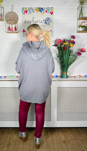 Gloria Luxe Faux Fur Hoodie - Grey