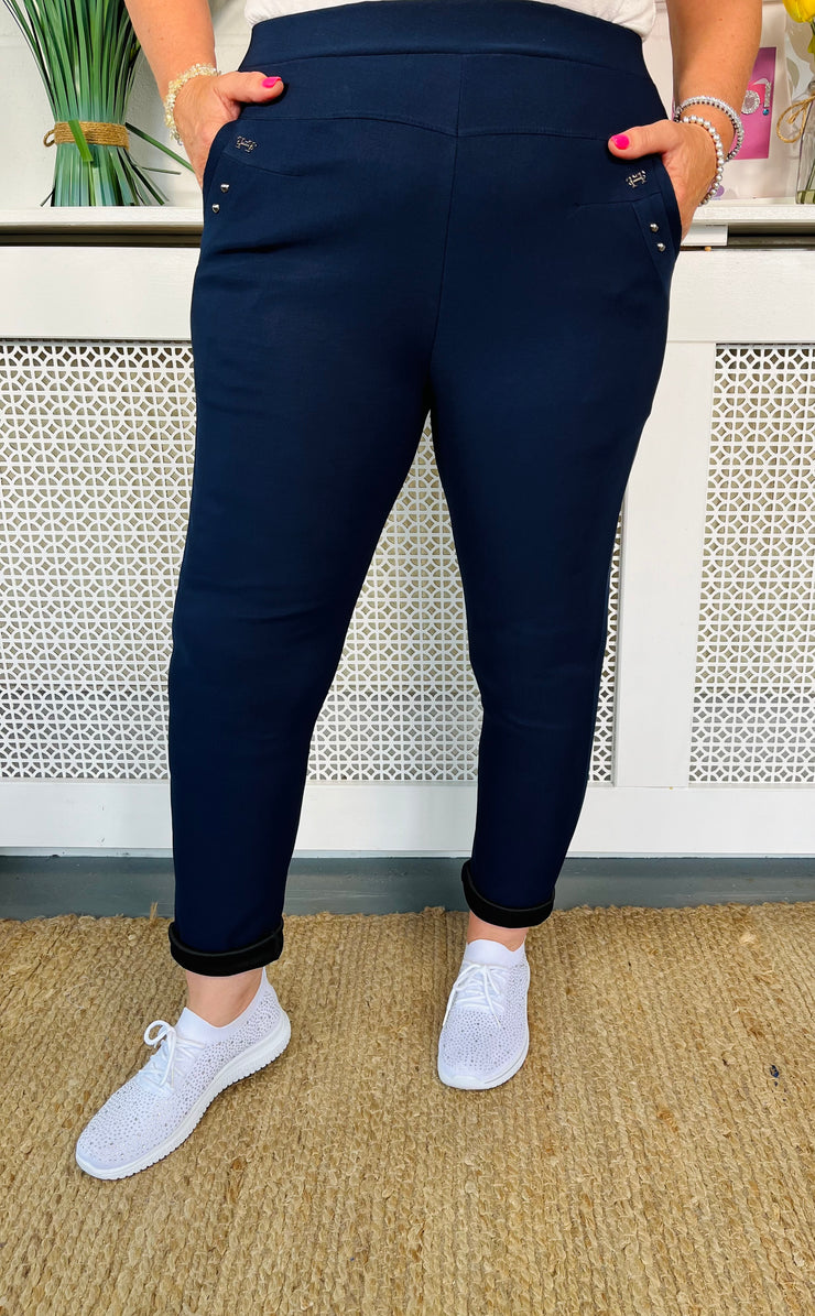 Yvonne Stretch Treggings - Navy