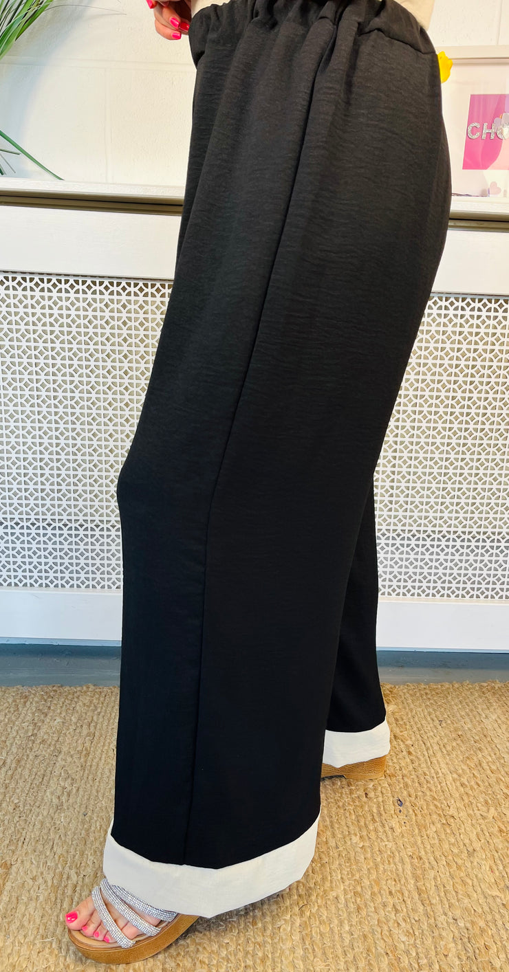 Roxie Wide Leg Trousers - Black