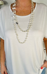 Raven Rose Pearl Necklace