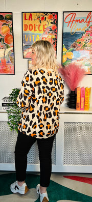 Zesty Animal Print Top - Orange